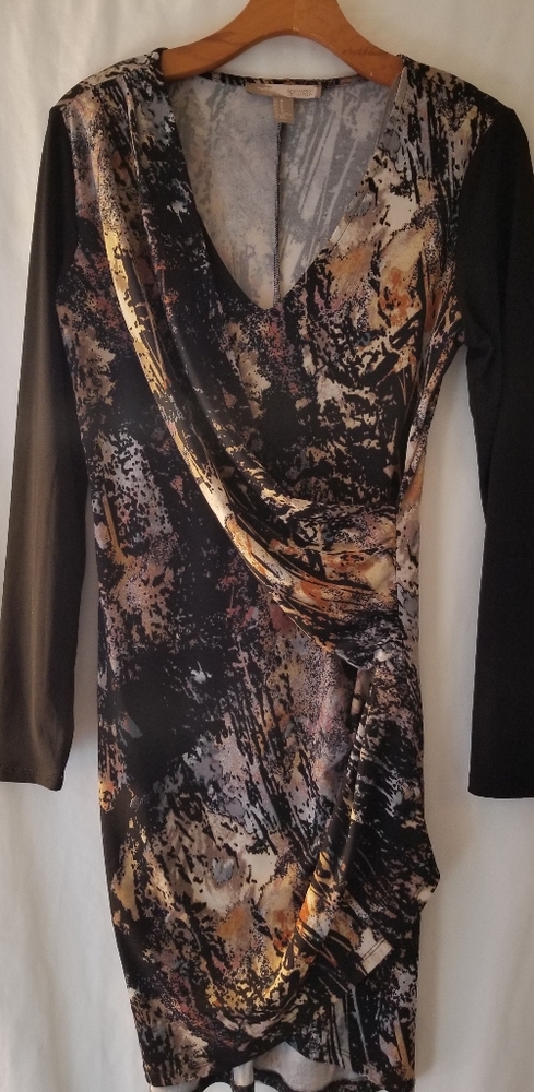 Stretchy Faux Wrap Dress